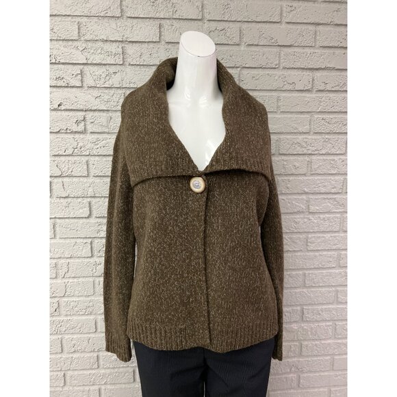 Cambridge Dry Goods Women Green Rabbit Hair / Wool Blend Long Sleeve One Button - Picture 1 of 10
